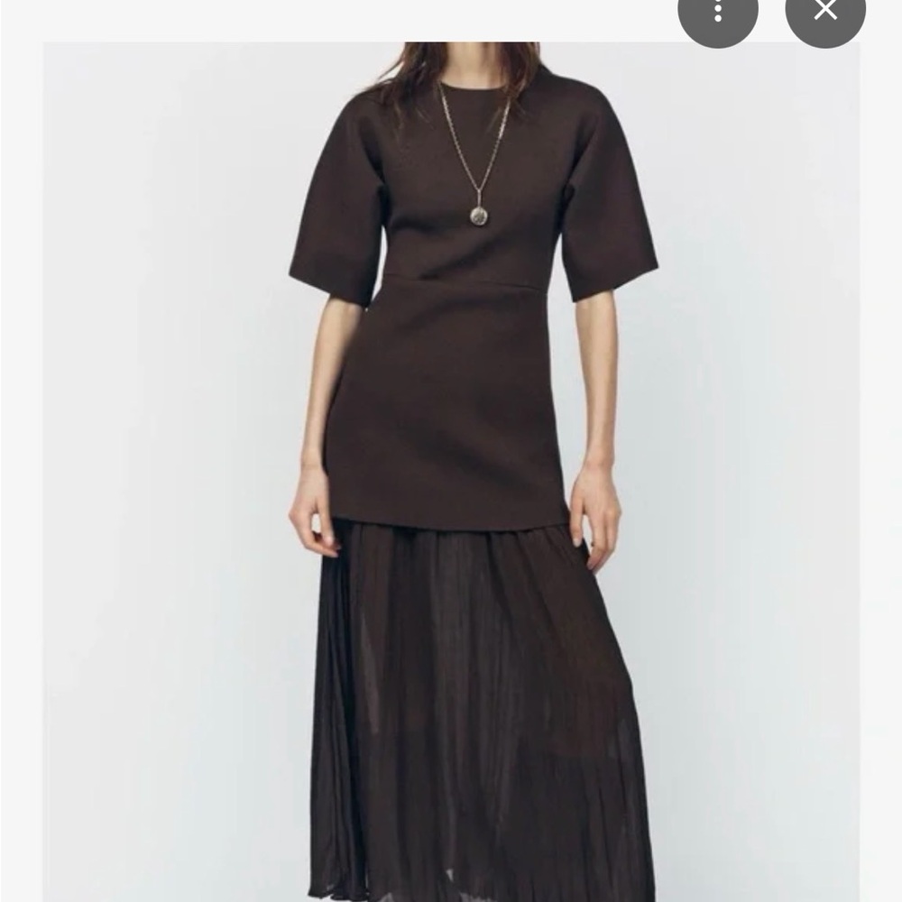 Zara Pleated Combination Maxi Dress